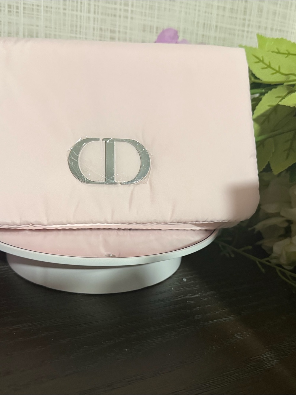 Dior Pale Pink Clutch with Silver CD Emblem